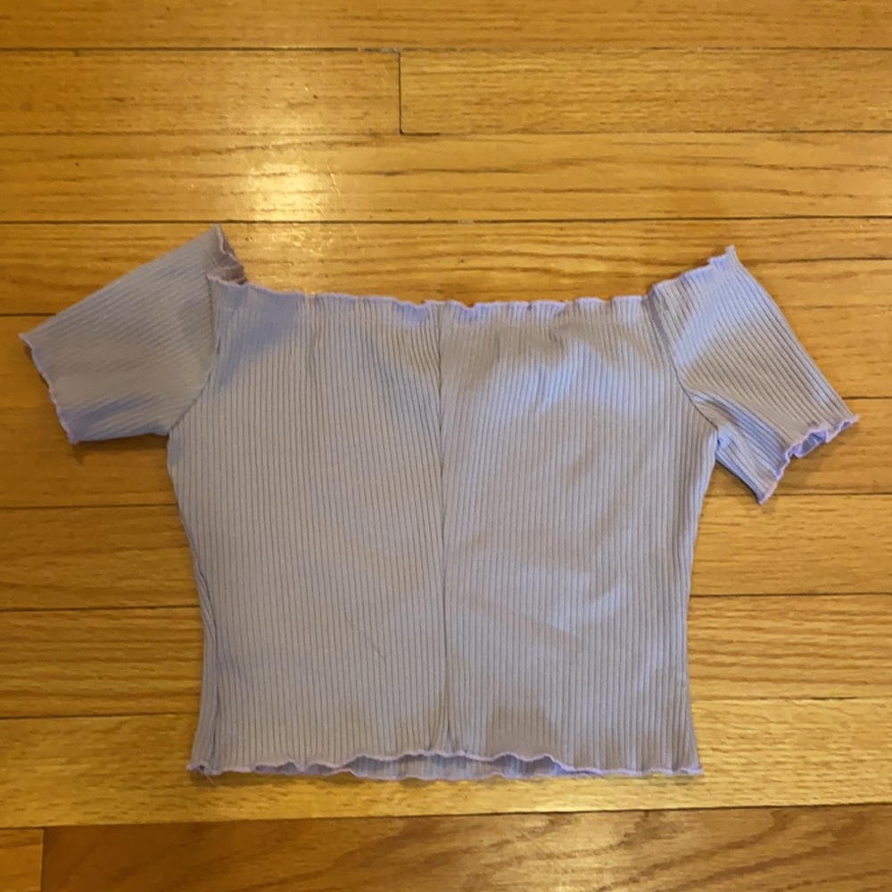 Reformation Lavender Off-Shoulder Crop Top - Picture 5 of 5